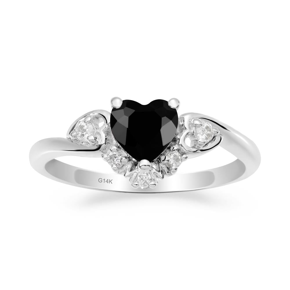 Heart-Shaped Black Spinel Promise Ring - LUO Jewelry #metal_14k white gold