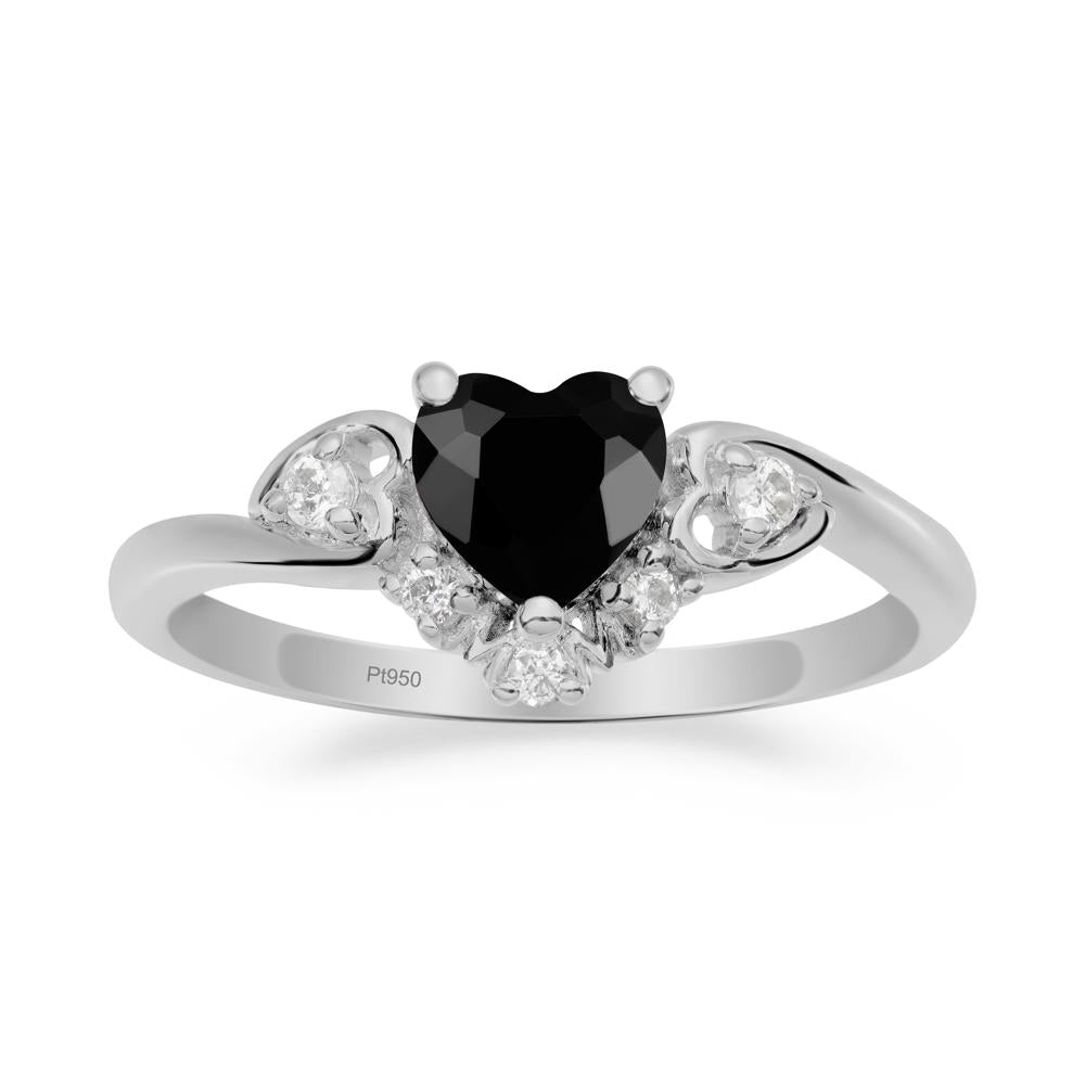 Heart-Shaped Black Spinel Promise Ring - LUO Jewelry #metal_platinum