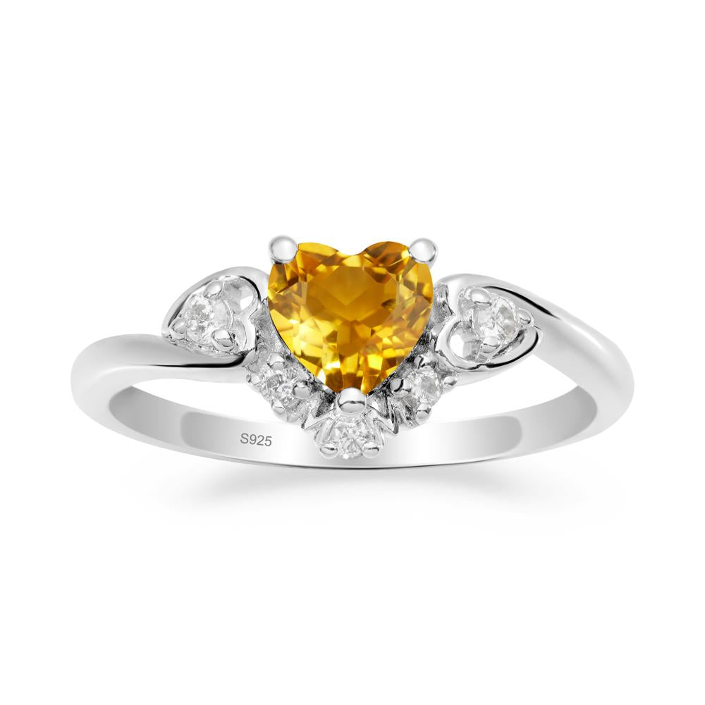Heart Shaped Citrine Ring for Mom - LUO Jewelry #metal_sterling silver