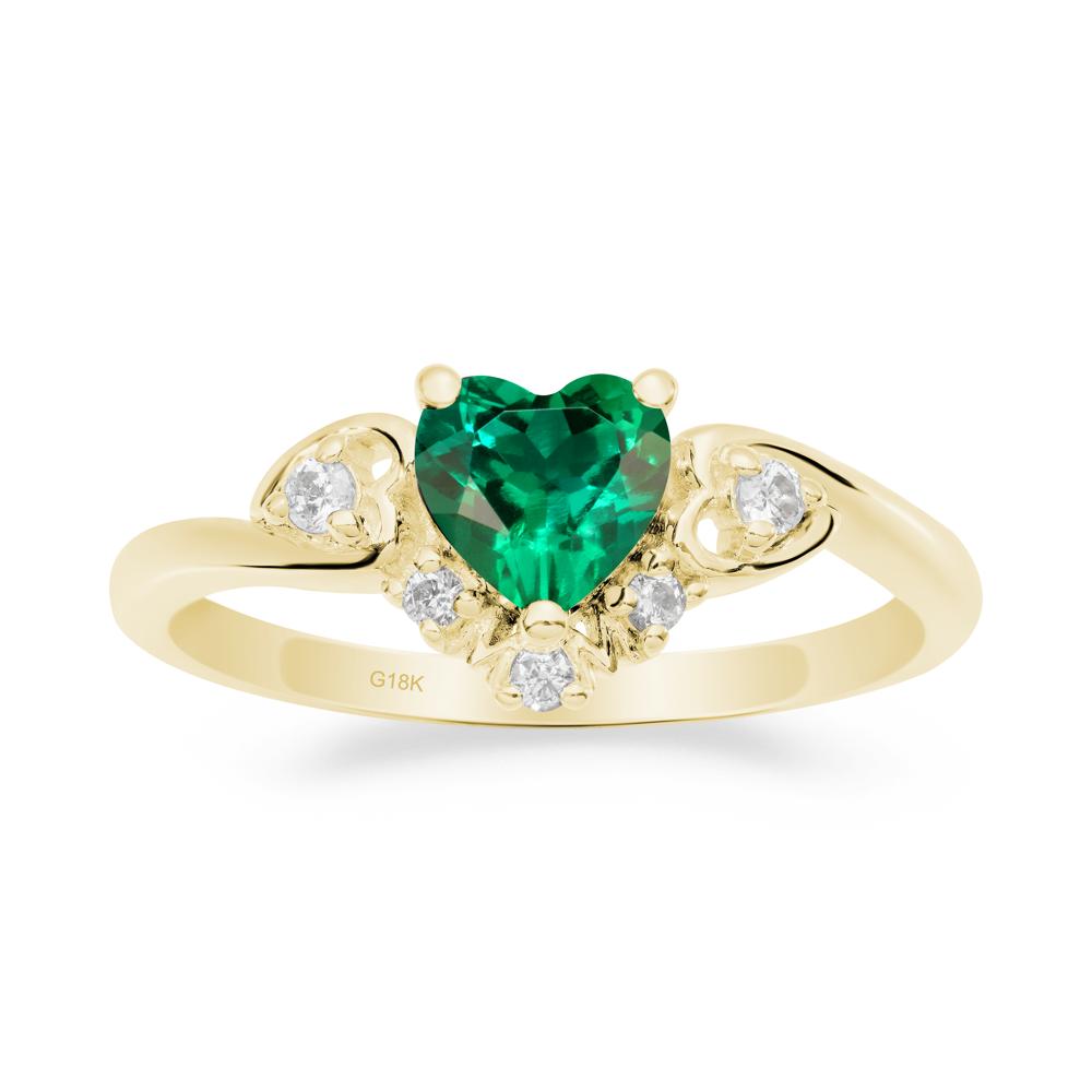 Heart-Shaped Emerald Mom Ring - LUO Jewelry #metal_18k yellow gold