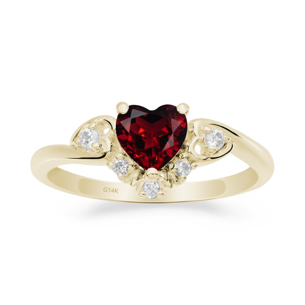 Heart-Shaped Garnet Mom Ring - LUO Jewelry #metal_14k yellow gold