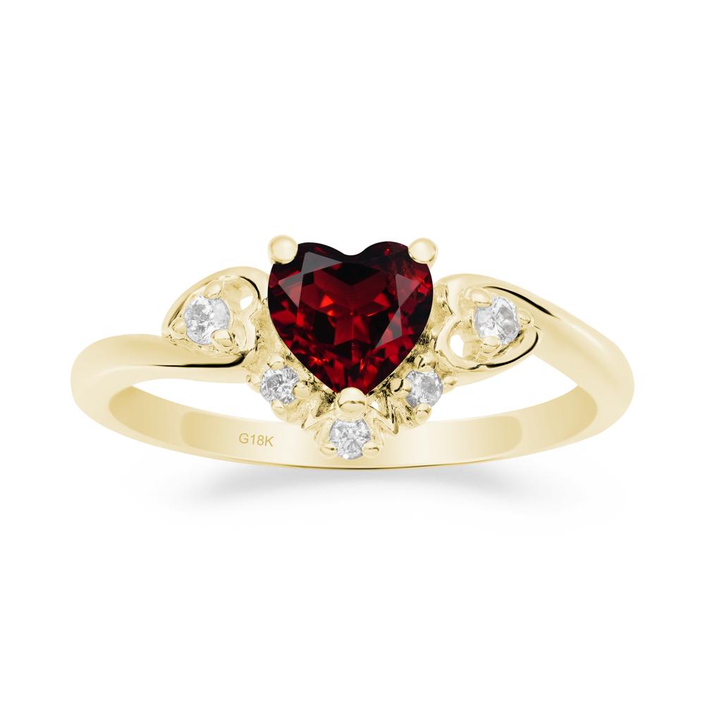 Heart-Shaped Garnet Mom Ring - LUO Jewelry #metal_18k yellow gold