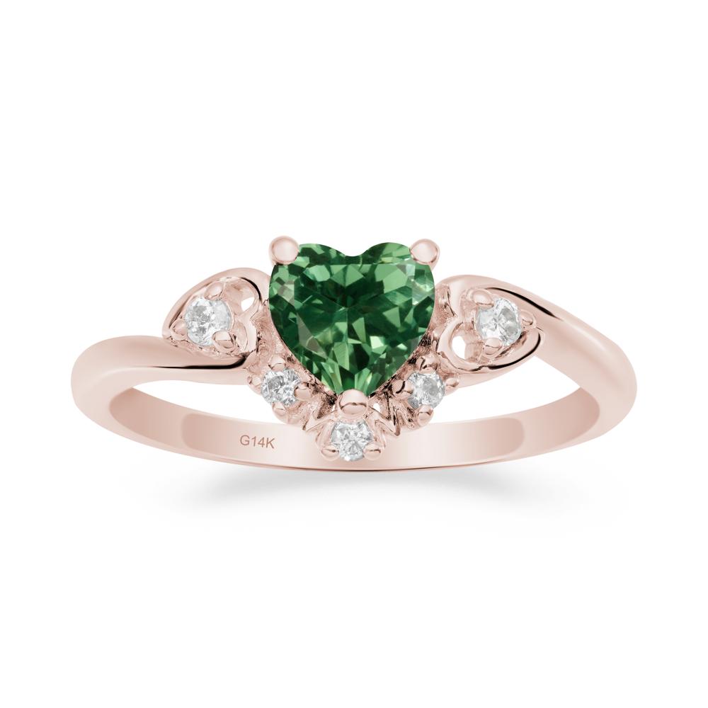 Green Sapphire Mother's Ring - LUO Jewelry #metal_14k rose gold