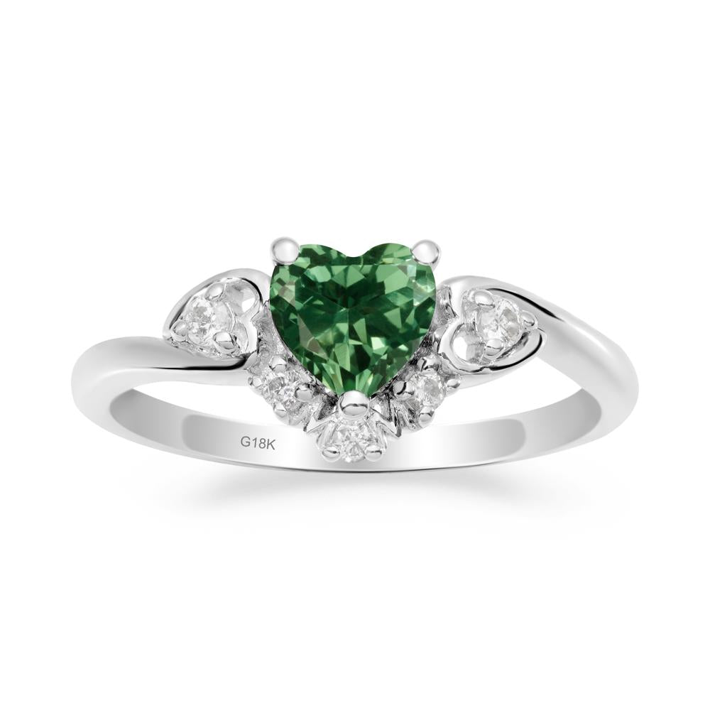 Green Sapphire Mother's Ring - LUO Jewelry #metal_18k white gold