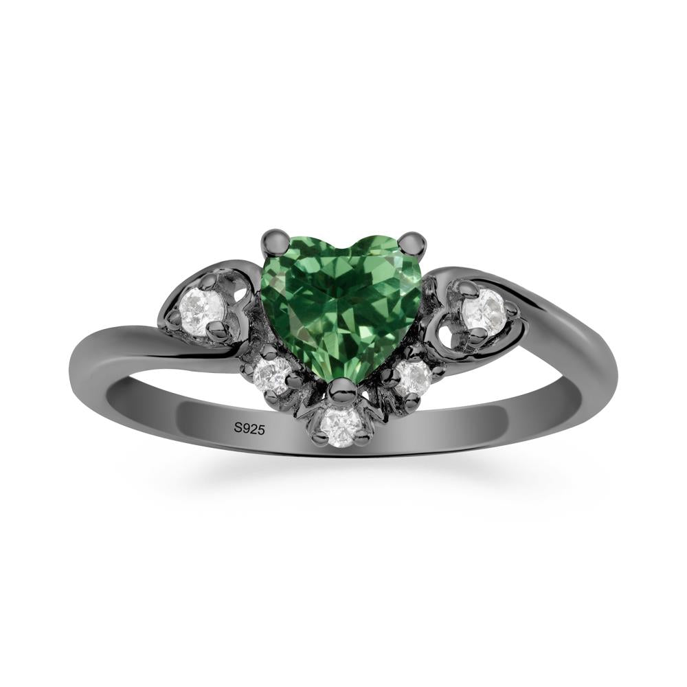 Green Sapphire Mother's Ring - LUO Jewelry #metal_black finish sterling silver