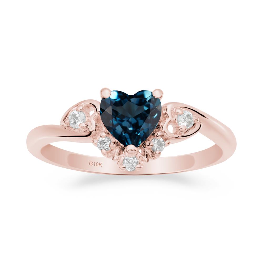 Heart-Shaped London Blue Topaz Mom Ring - LUO Jewelry #metal_18k rose gold