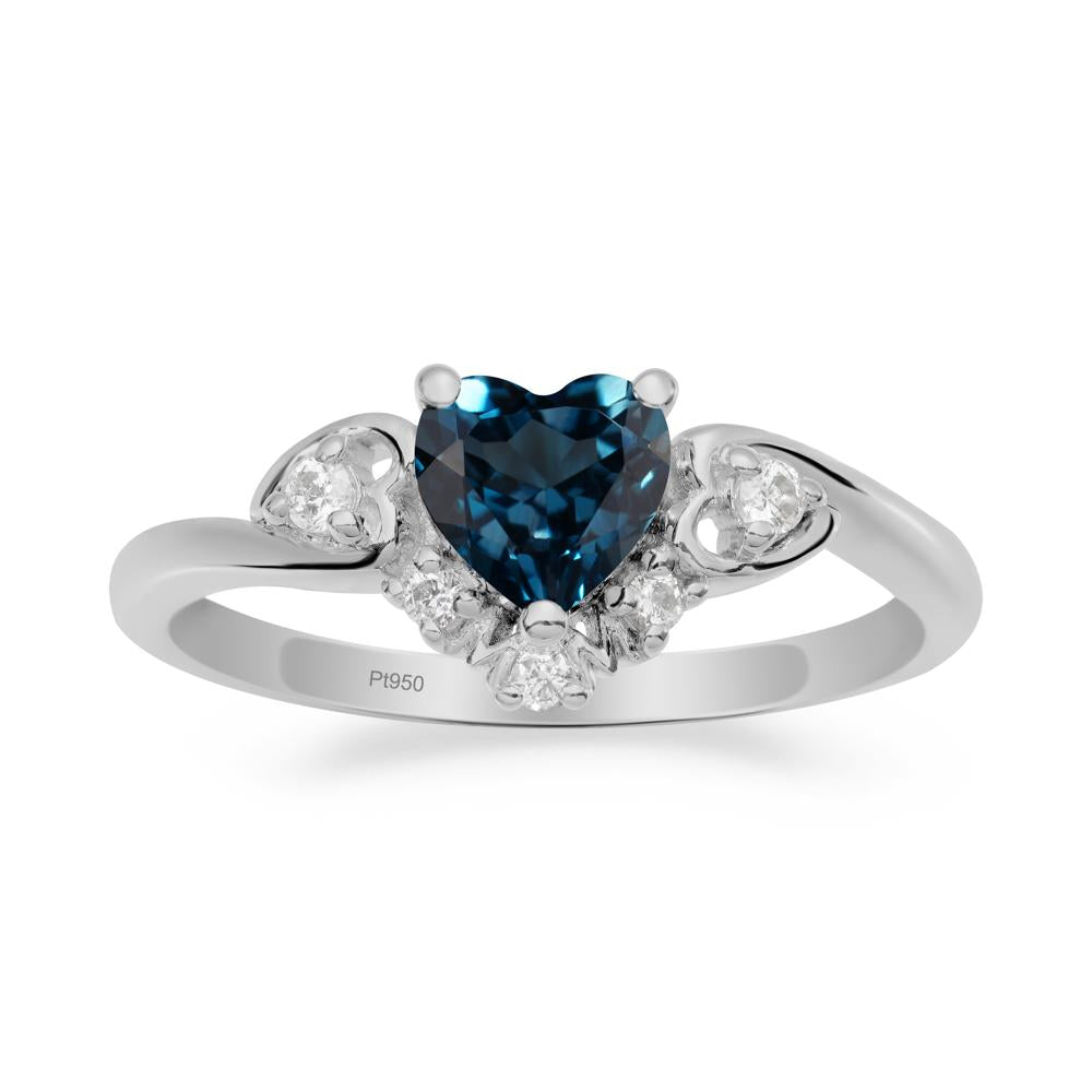 Heart-Shaped London Blue Topaz Mom Ring - LUO Jewelry #metal_platinum