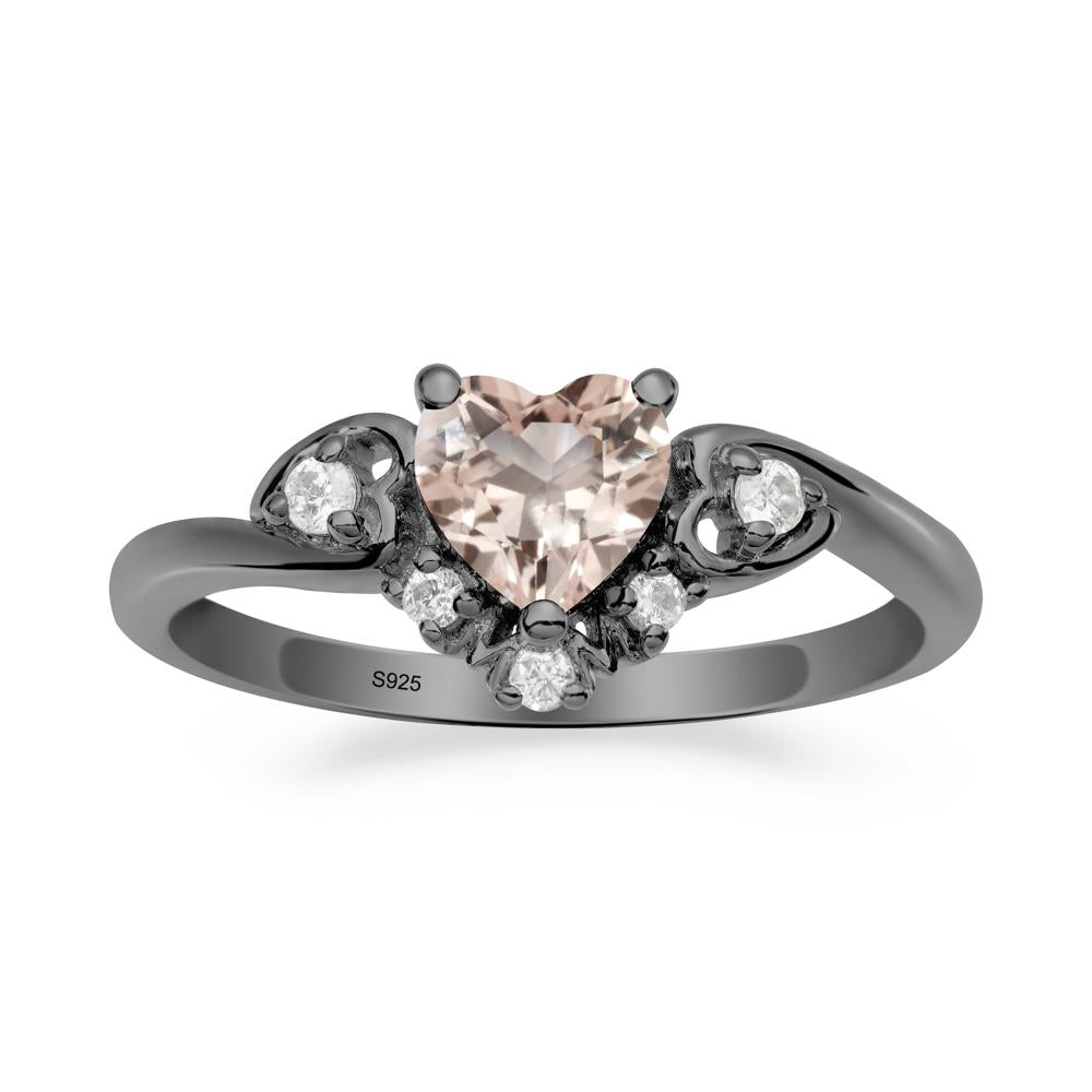 Morganite Mother's Ring - LUO Jewelry #metal_black finish sterling silver