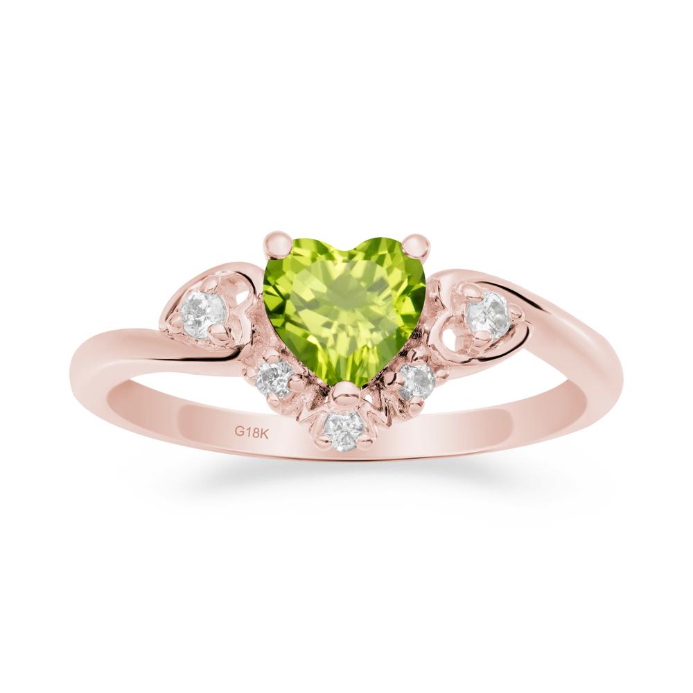 Heart Shaped Peridot Ring for Mom - LUO Jewelry #metal_18k rose gold