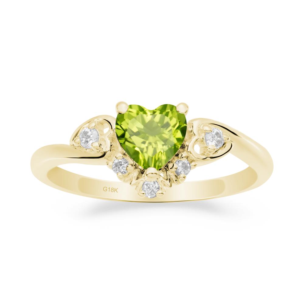 Heart Shaped Peridot Ring for Mom - LUO Jewelry #metal_18k yellow gold