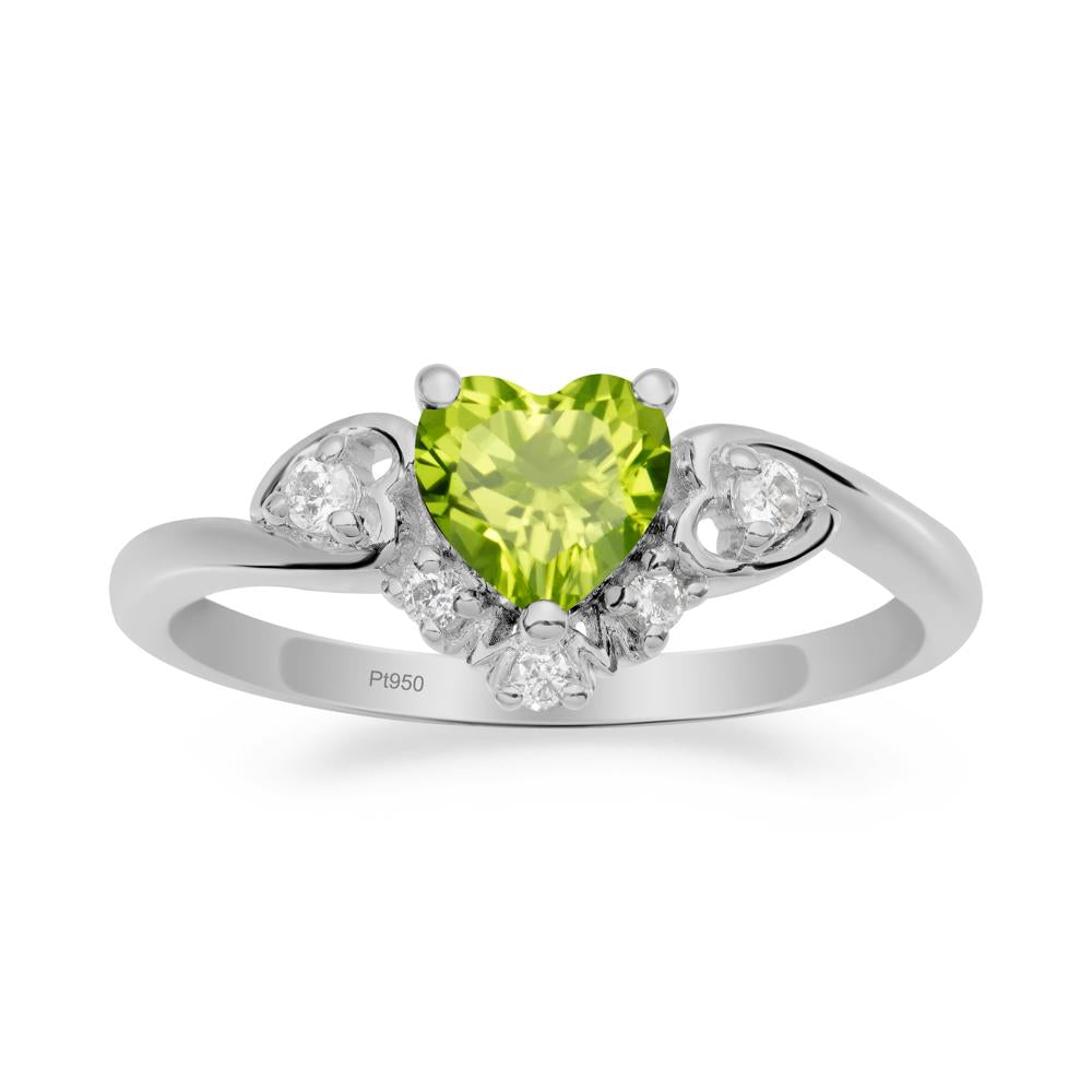 Heart Shaped Peridot Ring for Mom - LUO Jewelry #metal_platinum