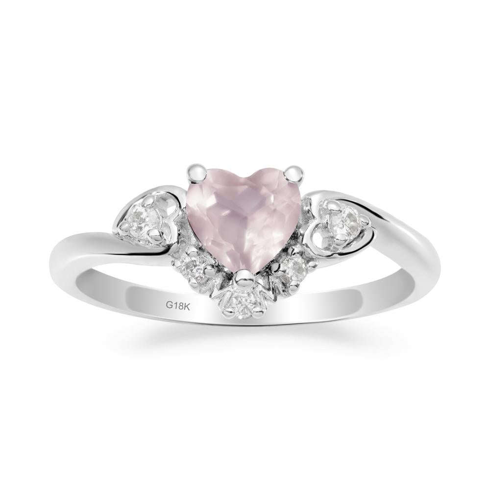 Heart-Shaped Rose Quartz Mom Ring - LUO Jewelry #metal_18k white gold
