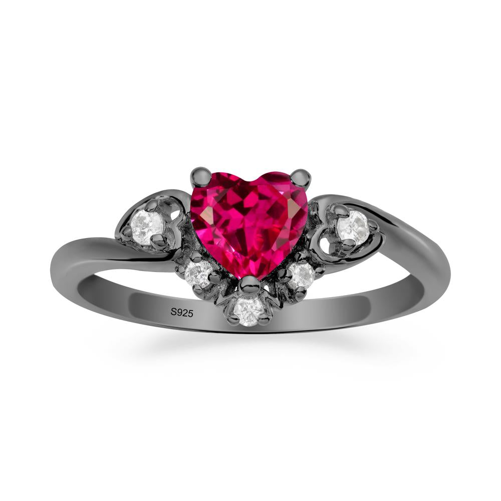 Ruby Mother's Ring - LUO Jewelry #metal_black finish sterling silver