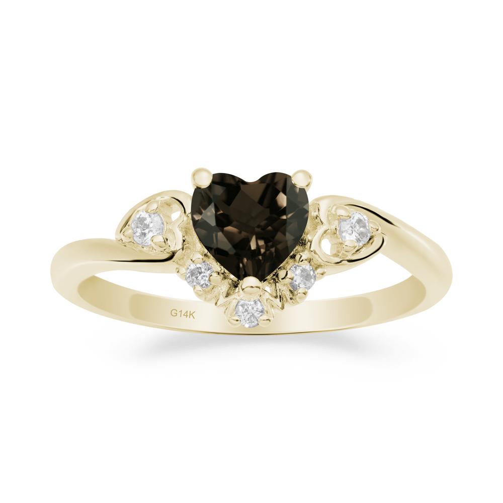 Heart-Shaped Smoky Quartz Promise Ring - LUO Jewelry #metal_14k yellow gold