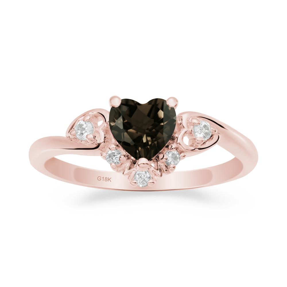 Heart-Shaped Smoky Quartz Promise Ring - LUO Jewelry #metal_18k rose gold