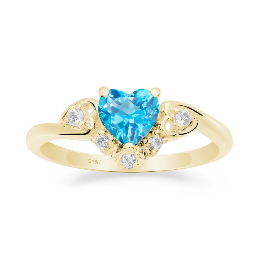 Heart-Shaped Swiss Blue Topaz Promise Ring - LUO Jewelry #metal_18k yellow gold