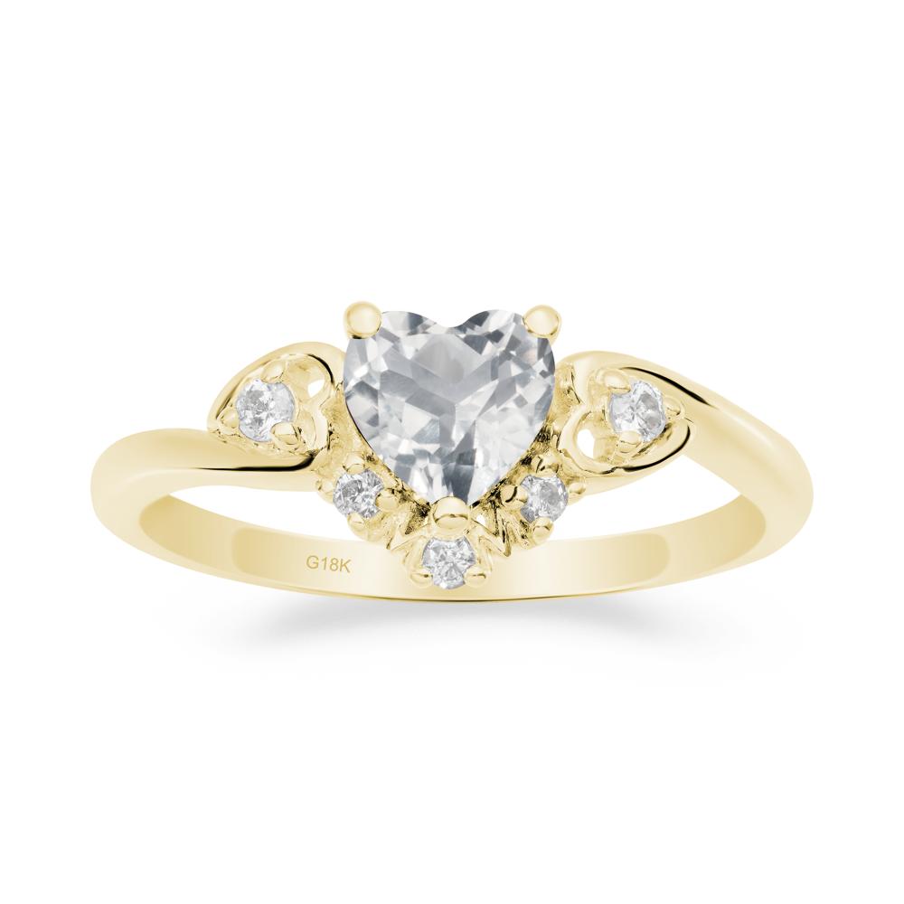 Heart-Shaped White Topaz Promise Ring - LUO Jewelry #metal_18k yellow gold