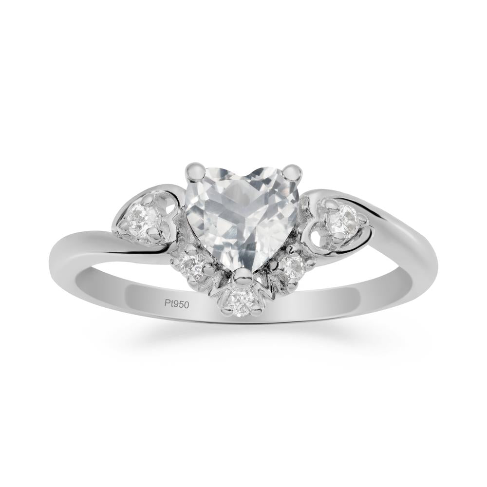 Heart-Shaped White Topaz Promise Ring - LUO Jewelry #metal_platinum