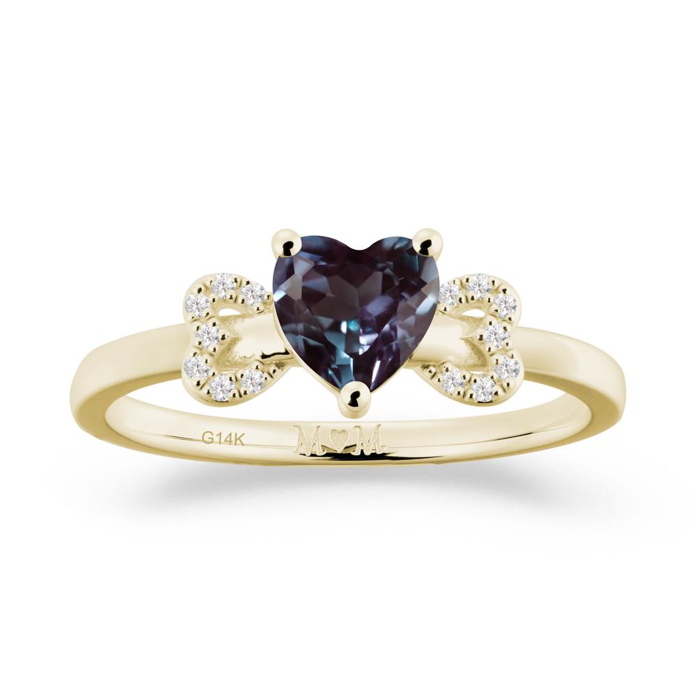 Heart Shapped Alexandrite Statement Ring - LUO Jewelry #metal_14k yellow gold
