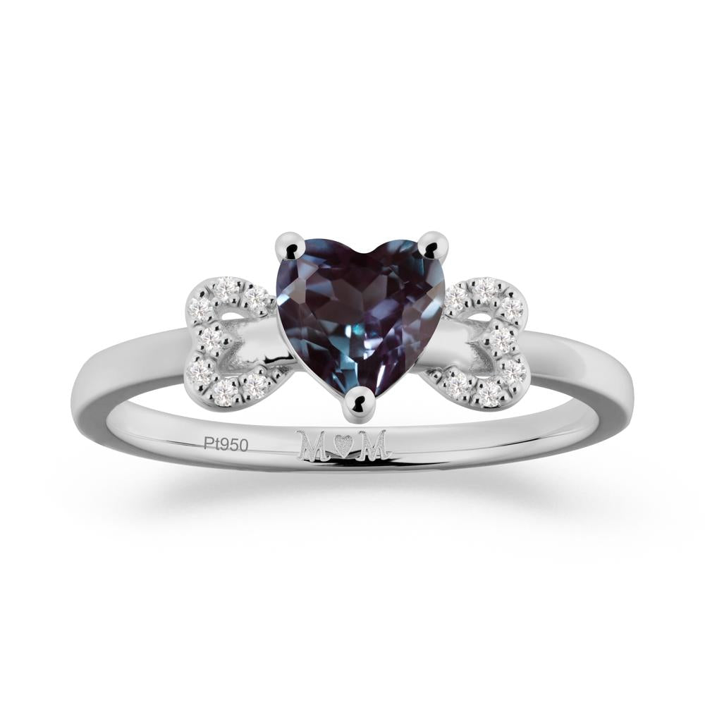Heart Shapped Alexandrite Statement Ring - LUO Jewelry #metal_platinum