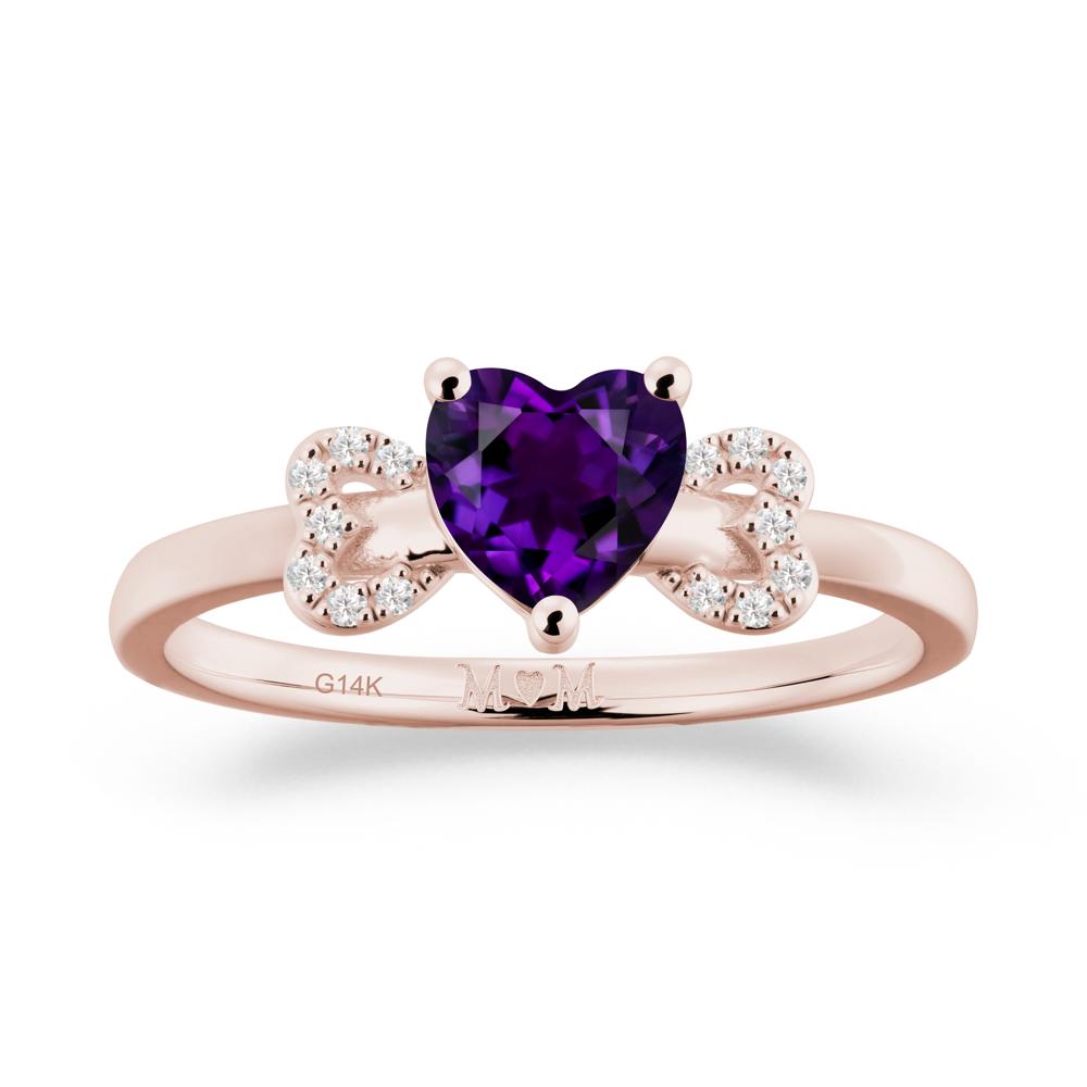 Heart Shapped Amethyst Statement Ring - LUO Jewelry #metal_14k rose gold
