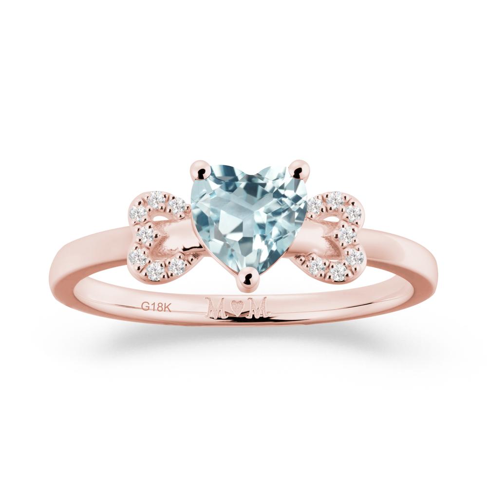 Heart Shapped Aquamarine Statement Ring - LUO Jewelry #metal_18k rose gold