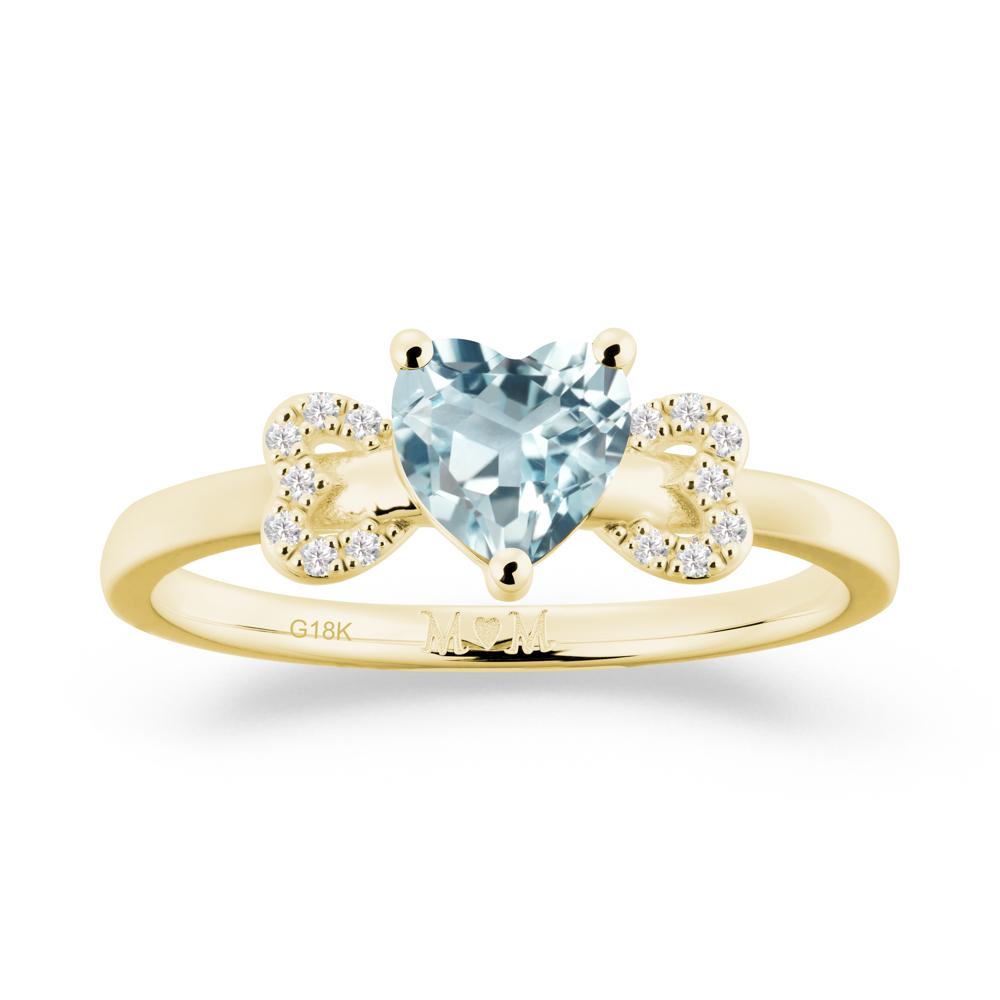 Heart Shapped Aquamarine Statement Ring - LUO Jewelry #metal_18k yellow gold