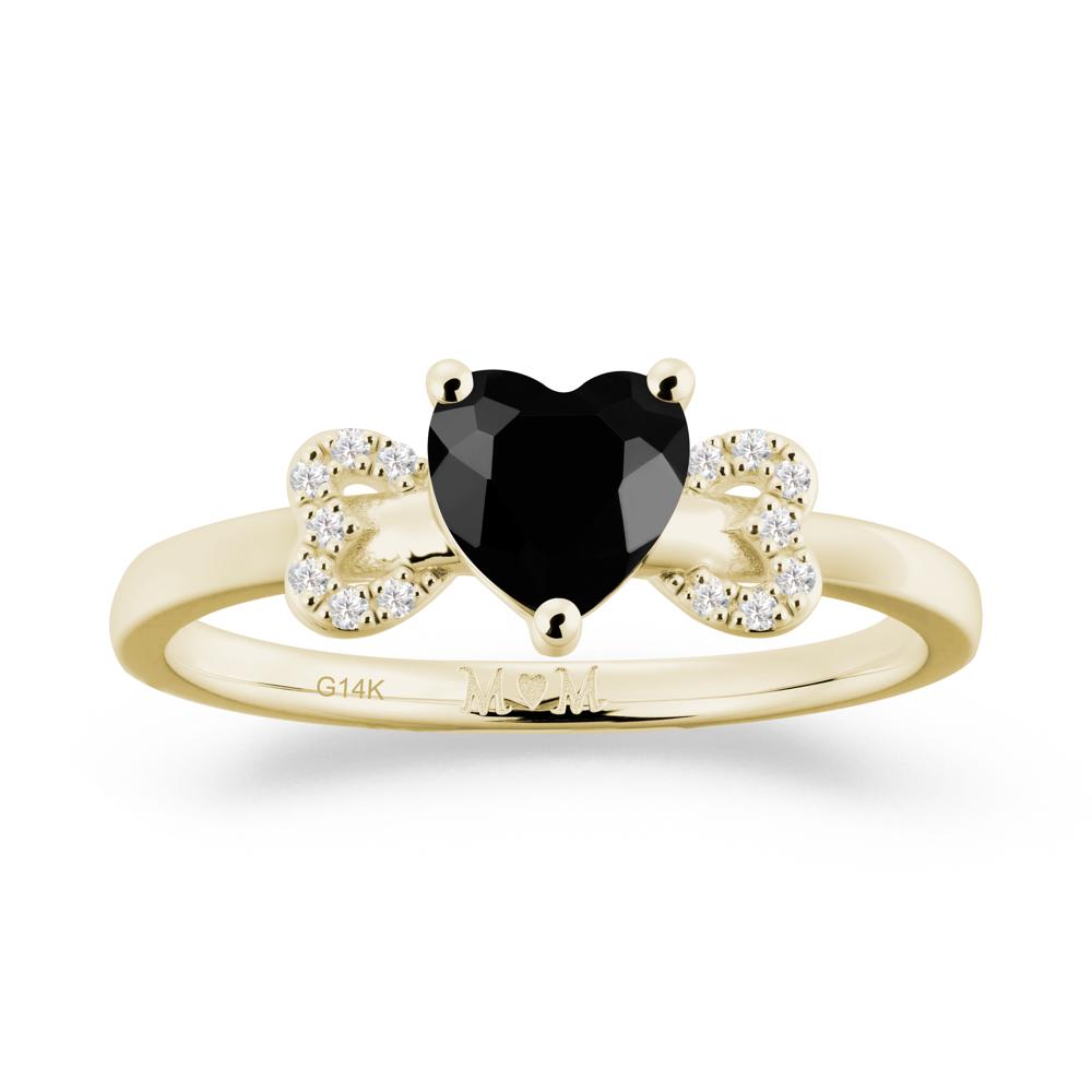 Heart Shapped Black Spinel Statement Ring - LUO Jewelry #metal_14k yellow gold