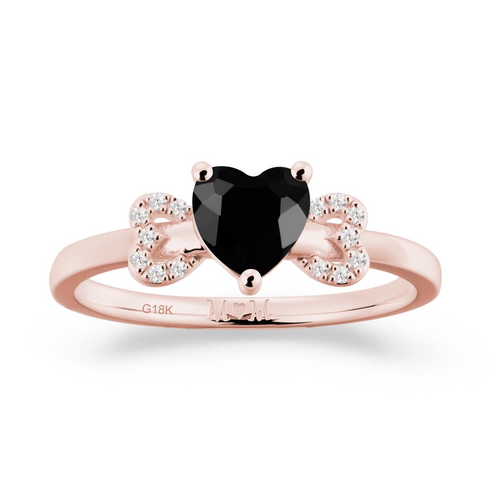 Heart Shapped Black Spinel Statement Ring - LUO Jewelry #metal_18k rose gold