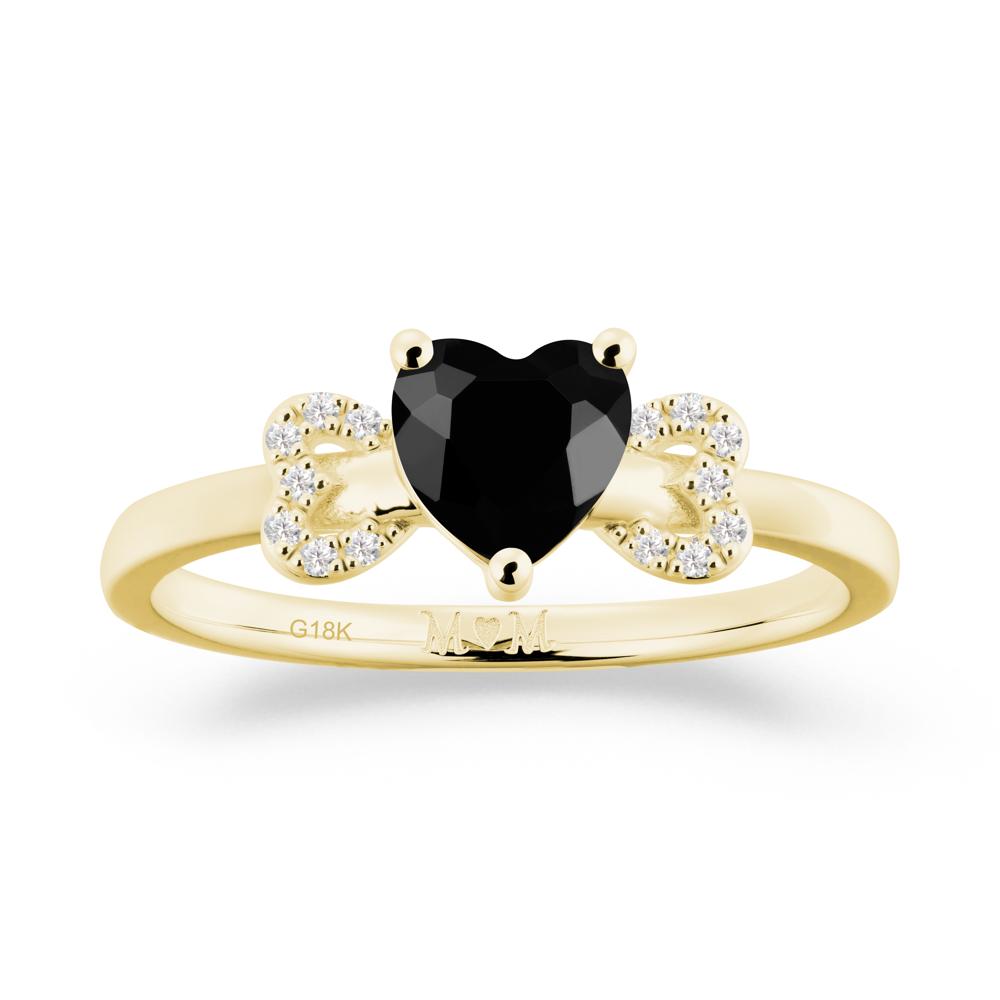 Heart Shapped Black Spinel Statement Ring - LUO Jewelry #metal_18k yellow gold