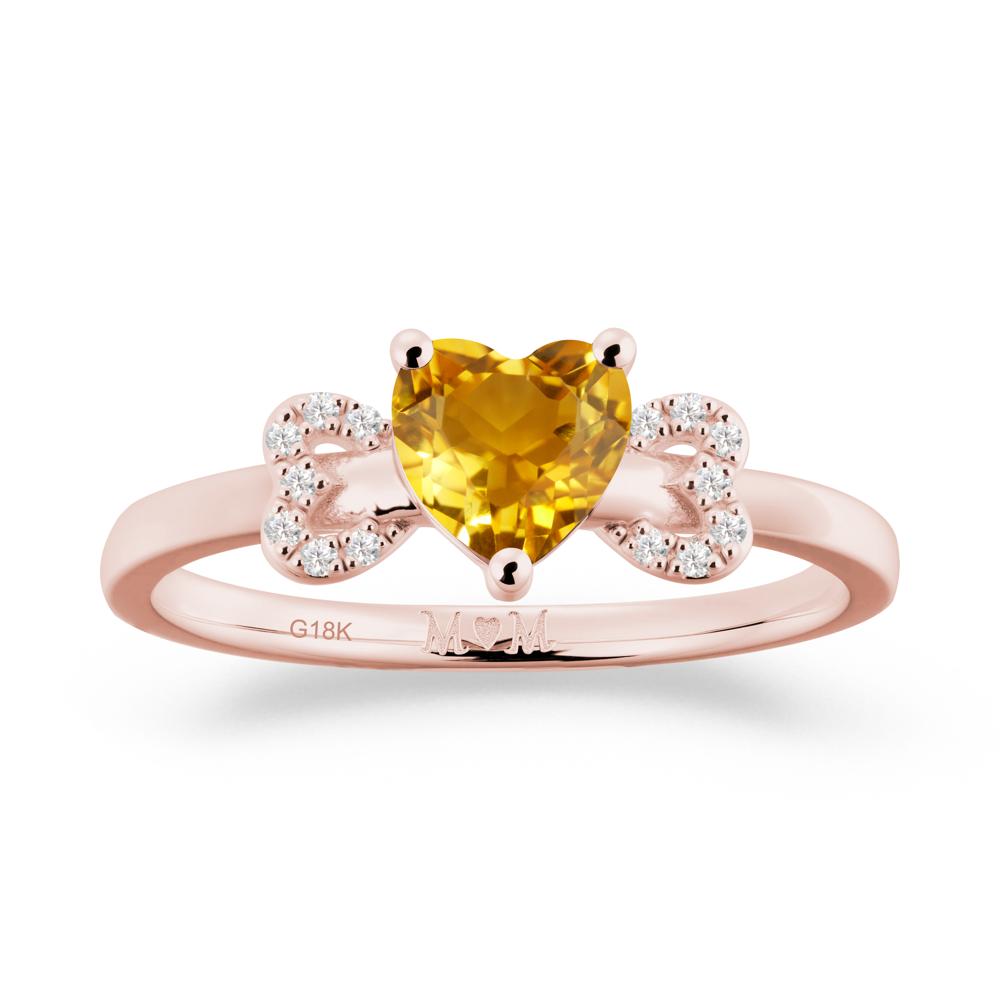 Heart Shapped Citrine Statement Ring - LUO Jewelry #metal_18k rose gold