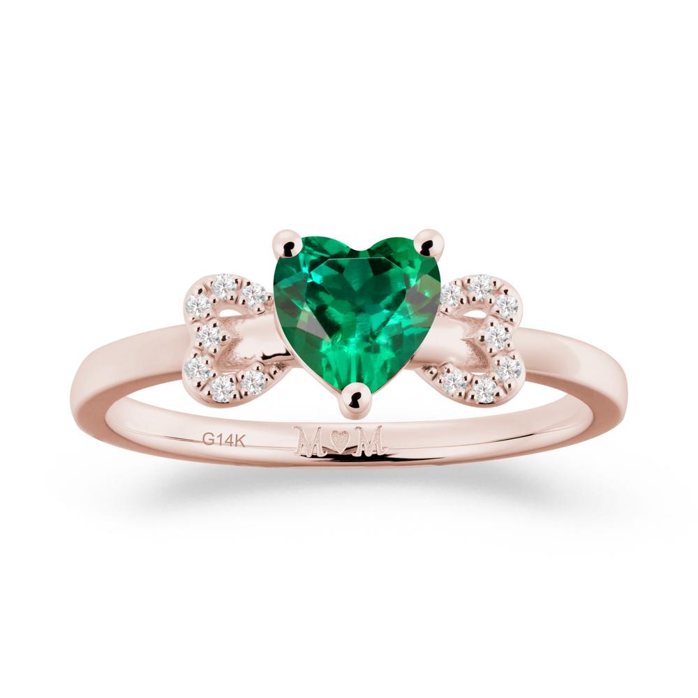 Heart Shapped Emerald Statement Ring - LUO Jewelry #metal_14k rose gold