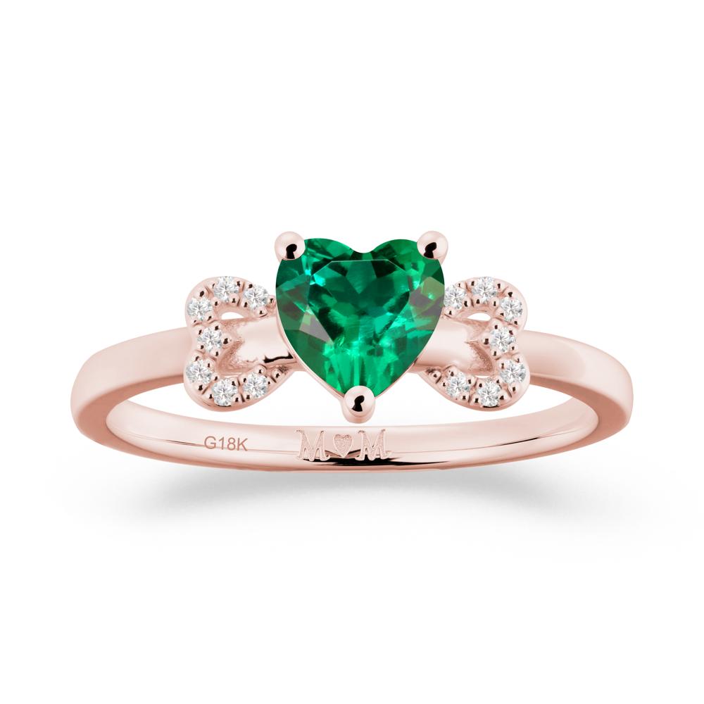 Heart Shapped Emerald Statement Ring - LUO Jewelry #metal_18k rose gold