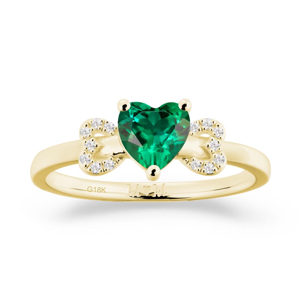 Heart Shapped Emerald Statement Ring - LUO Jewelry #metal_18k yellow gold