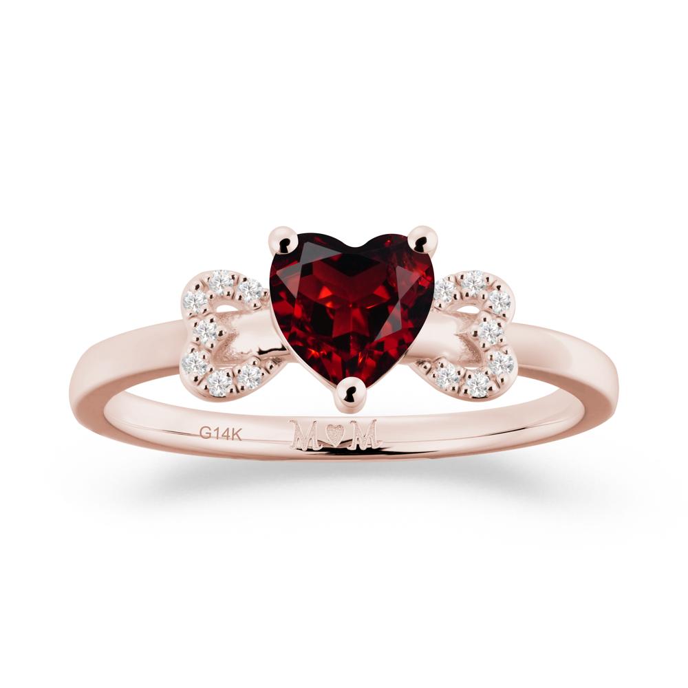 Heart Shapped Garnet Statement Ring - LUO Jewelry #metal_14k rose gold