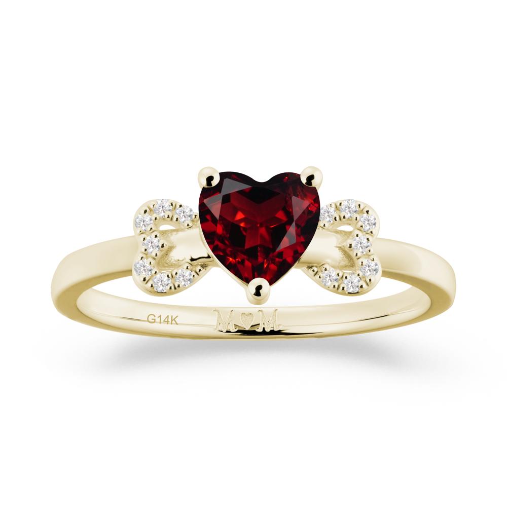 Heart Shapped Garnet Statement Ring - LUO Jewelry #metal_14k yellow gold