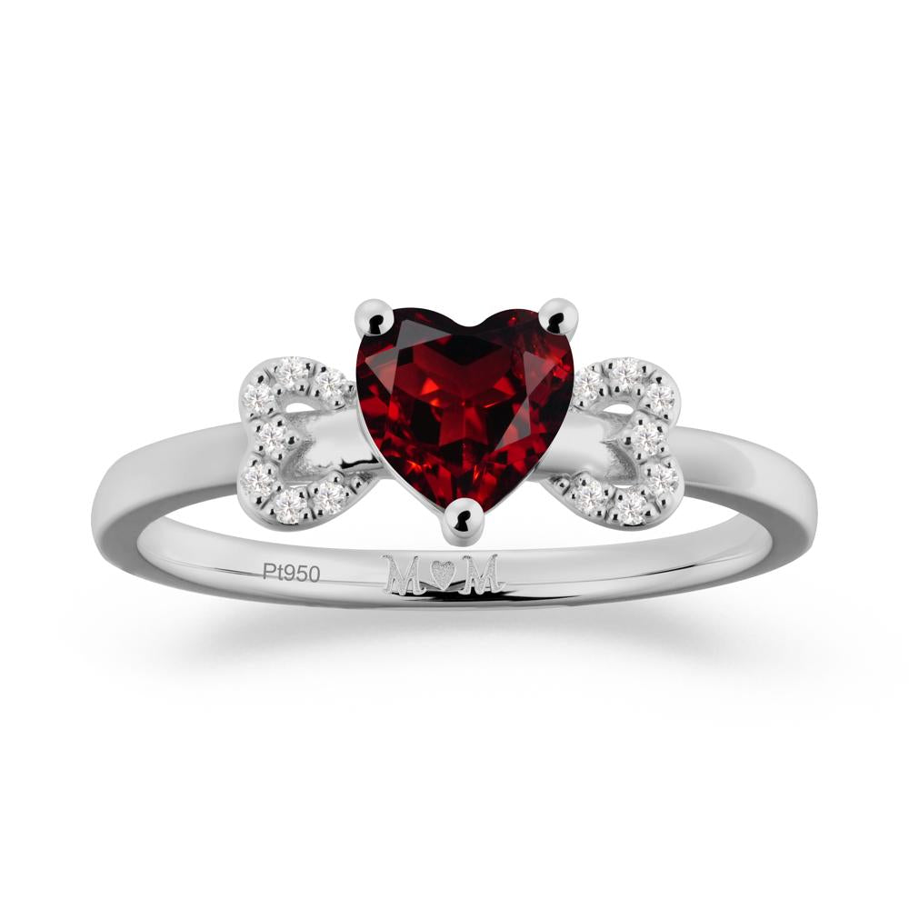 Heart Shapped Garnet Statement Ring - LUO Jewelry #metal_platinum