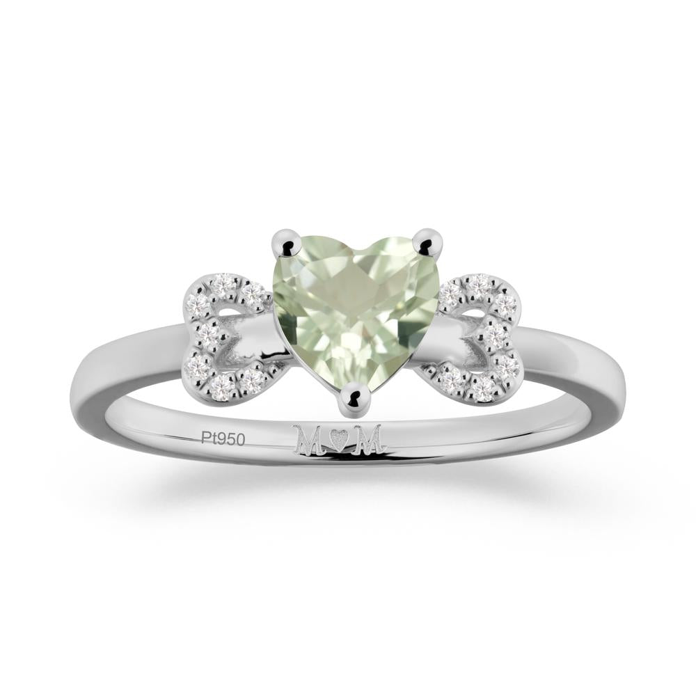 Heart Shapped Green Amethyst Statement Ring - LUO Jewelry #metal_platinum
