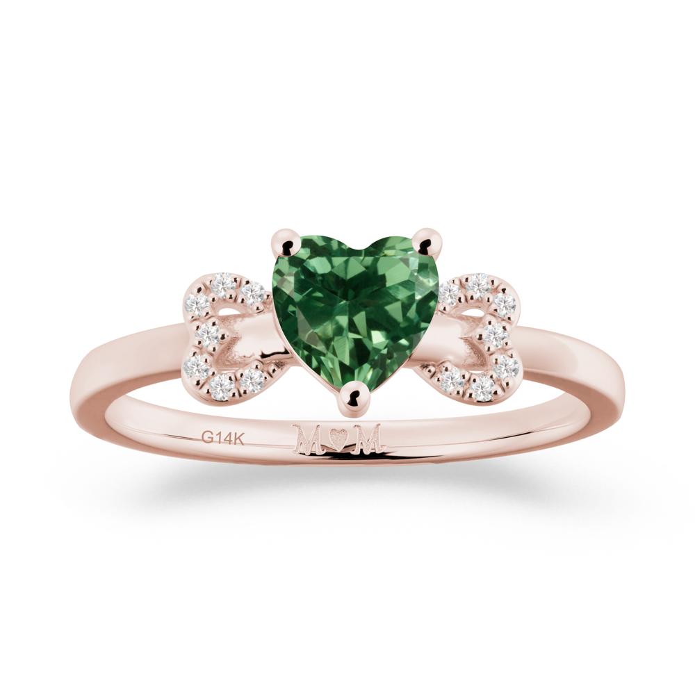 Heart Shapped Green Sapphire Statement Ring - LUO Jewelry #metal_14k rose gold
