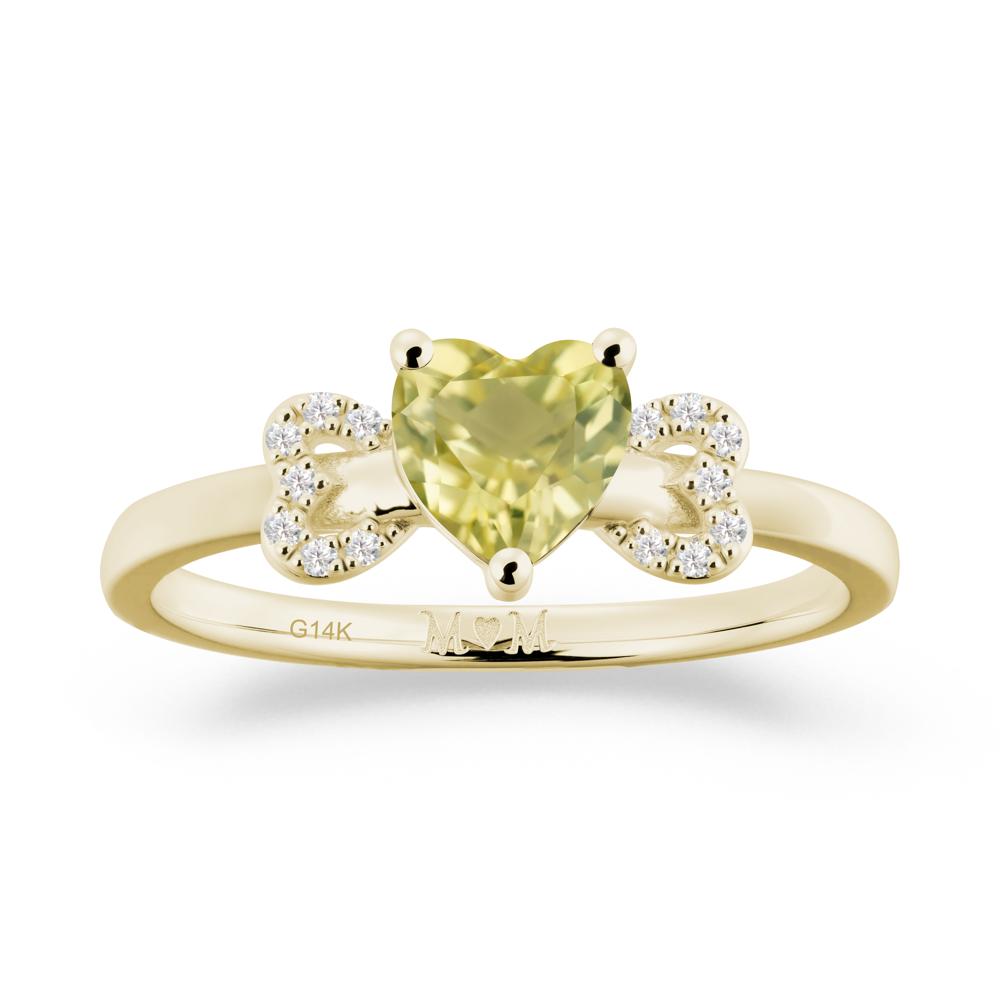 Heart Shapped Lemon Quartz Statement Ring - LUO Jewelry #metal_14k yellow gold