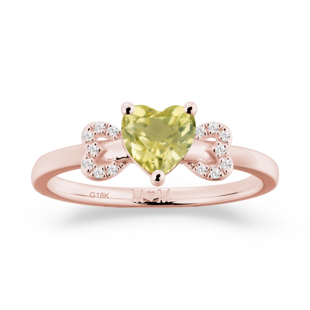 Heart Shapped Lemon Quartz Statement Ring - LUO Jewelry #metal_18k rose gold