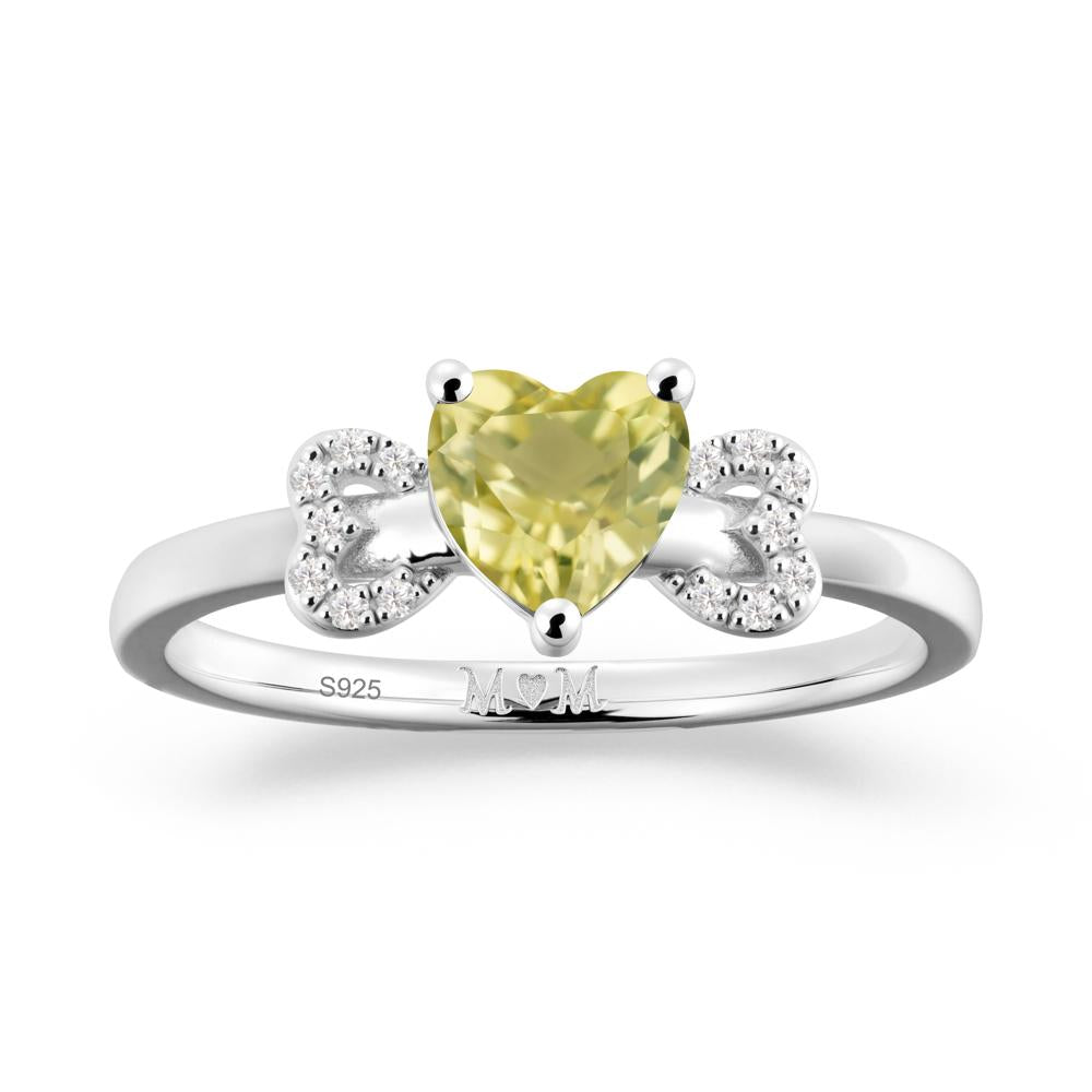Heart Shapped Lemon Quartz Statement Ring - LUO Jewelry #metal_sterling silver