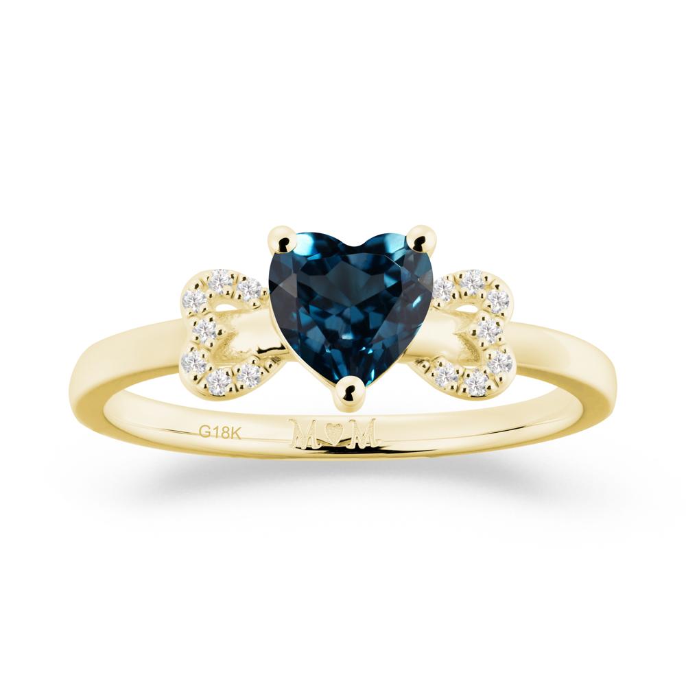 Heart Shapped London Blue Topaz Statement Ring - LUO Jewelry #metal_18k yellow gold