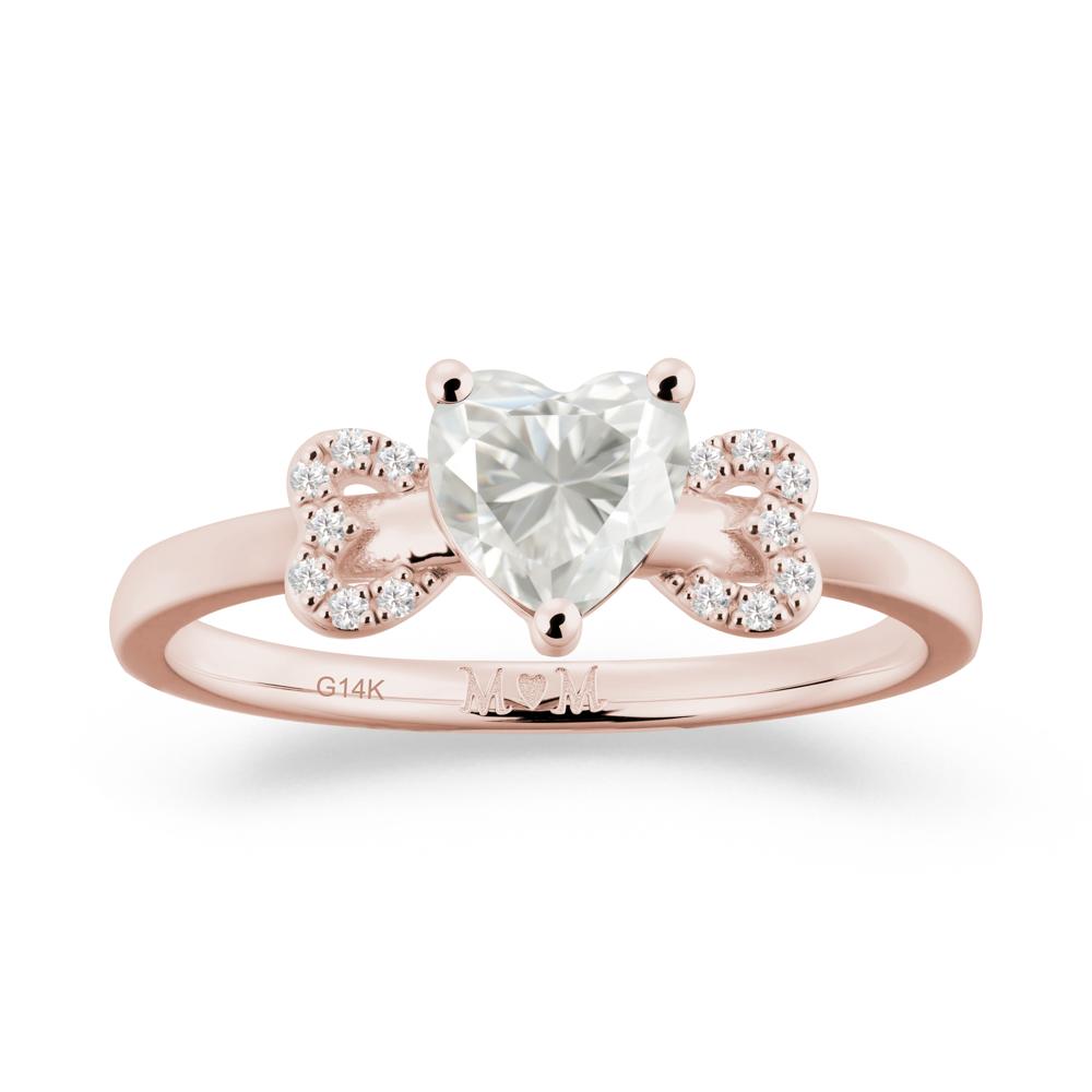 Heart Shapped Moissanite Statement Ring - LUO Jewelry #metal_14k rose gold