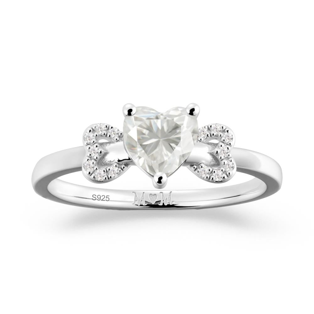 Heart Shapped Moissanite Statement Ring - LUO Jewelry #metal_sterling silver