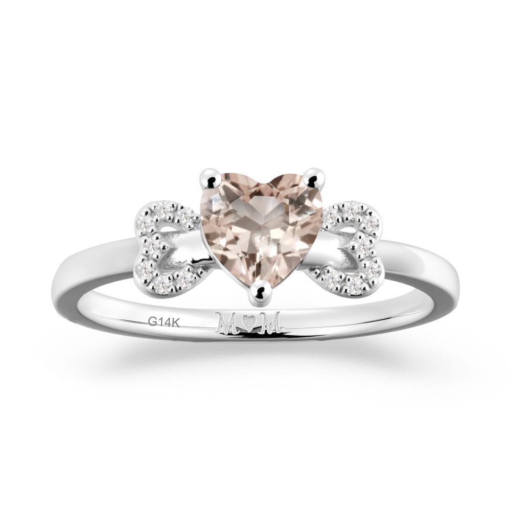 Heart Shapped Morganite Statement Ring - LUO Jewelry #metal_14k white gold