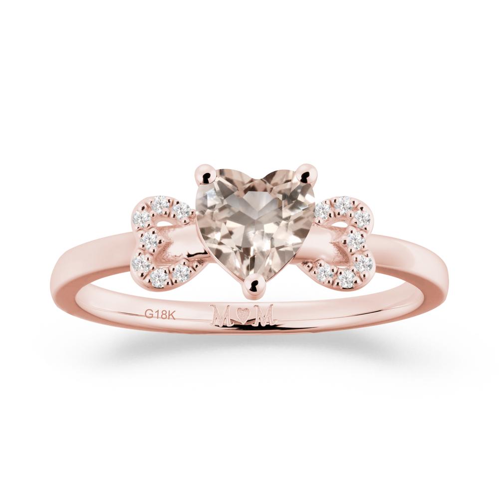 Heart Shapped Morganite Statement Ring - LUO Jewelry #metal_18k rose gold