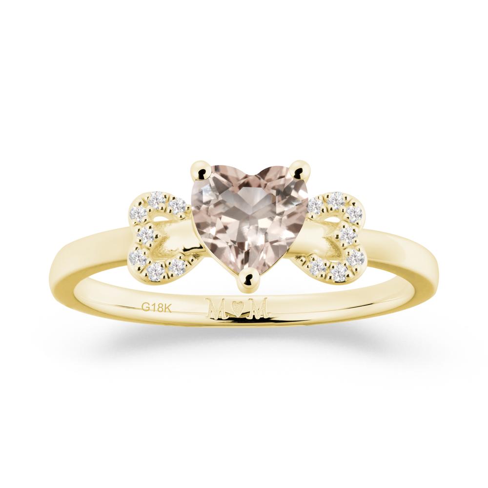 Heart Shapped Morganite Statement Ring - LUO Jewelry #metal_18k yellow gold