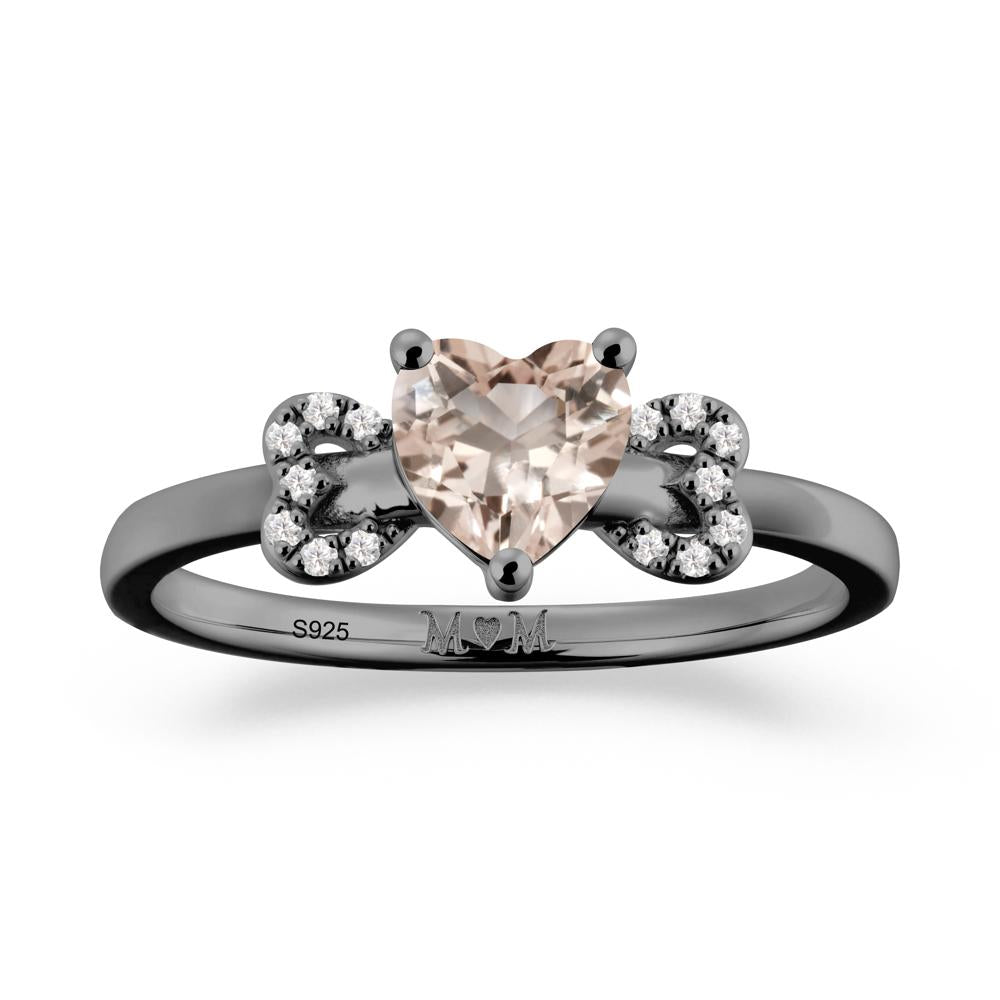 Heart Shapped Morganite Statement Ring - LUO Jewelry #metal_black finish sterling silver
