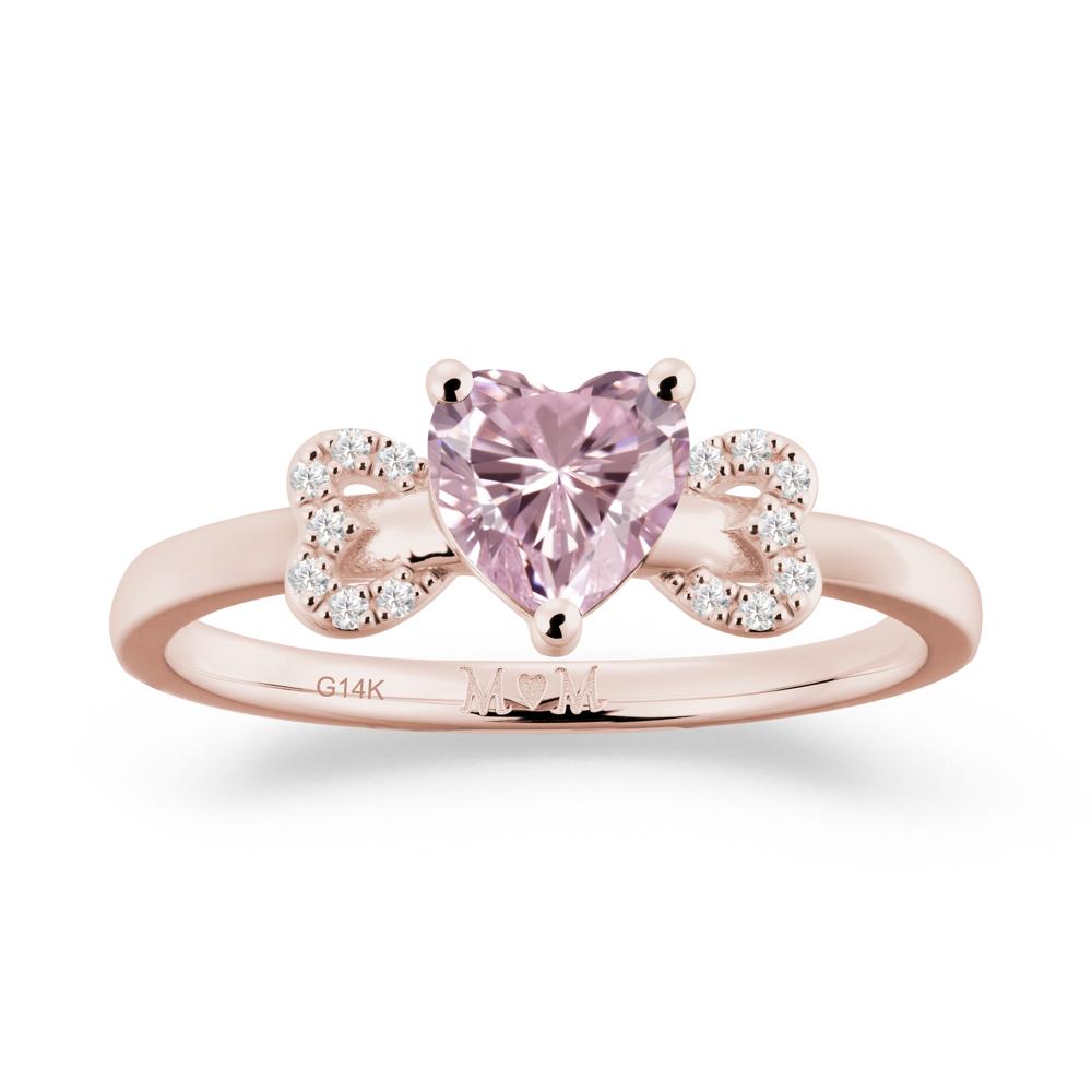 Heart Shapped Pink Cubic Zirconia Statement Ring - LUO Jewelry #metal_14k rose gold